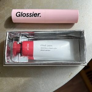 Glossier Ember Ultralip and Storm Cloud Paint